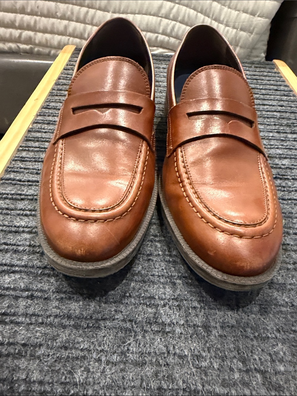 Cole Haan Chestnut Brown Leather Penny Loafers
